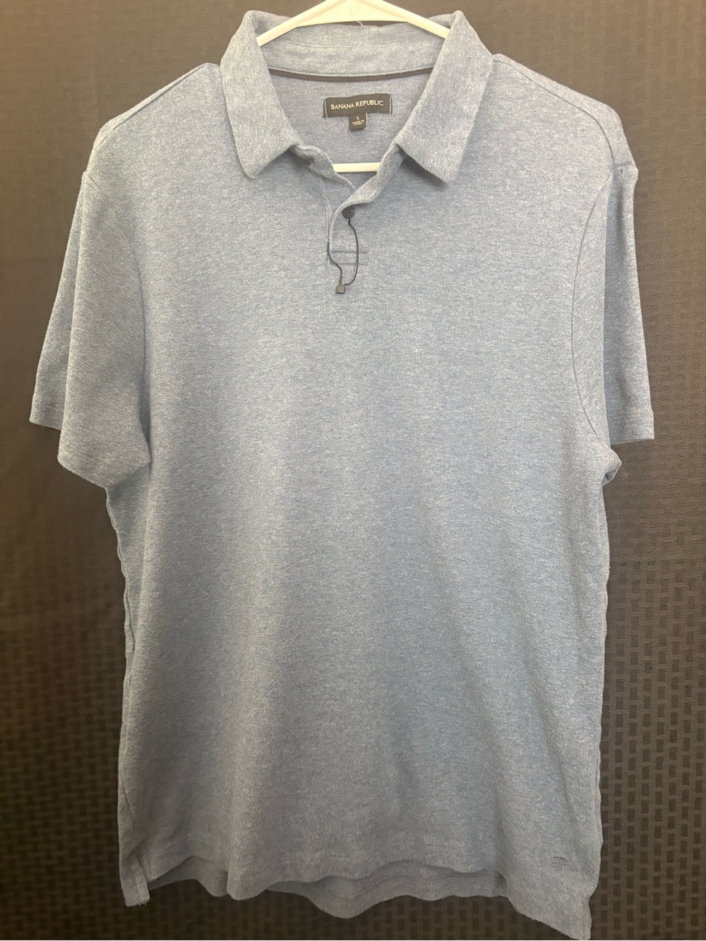 Banana Republic Men's Heathered Light Blue Polo